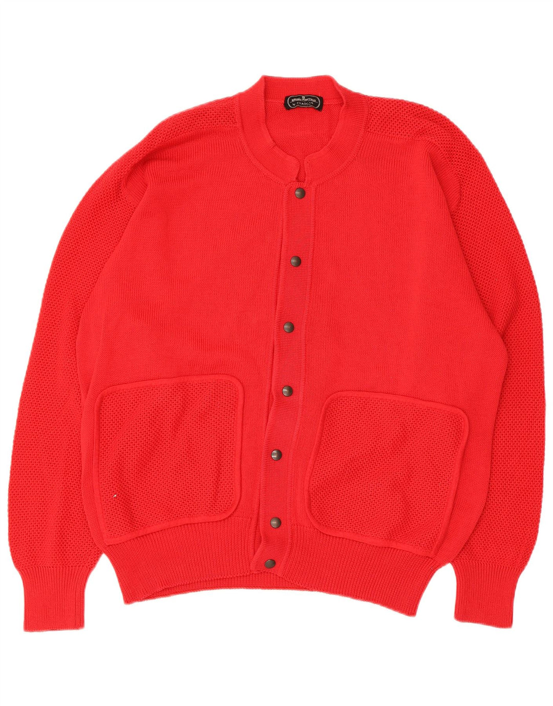 Vintage herre cardigan sweater Stor rød bomuld