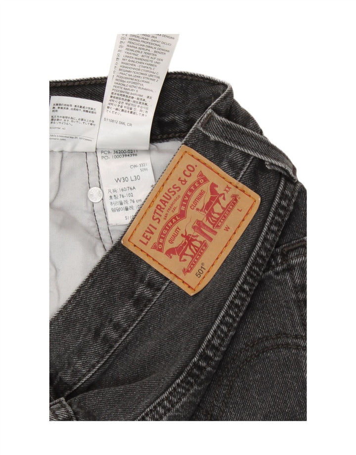 Levi's Dame 501 Straight Jeans W30 L30 Grå Bomuld