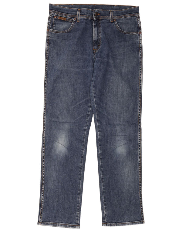 Wrangler Herre Texas Stretch Straight Jeans W34 L34 Blå Bomuld