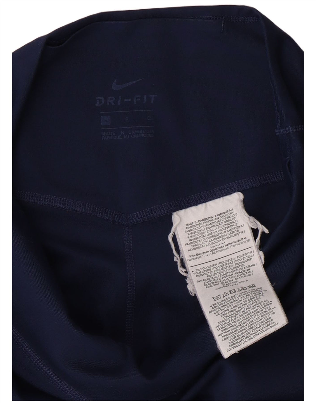 NIKE Dame Dri Fit Leggings UK 10 Small Navy Blue Polyester