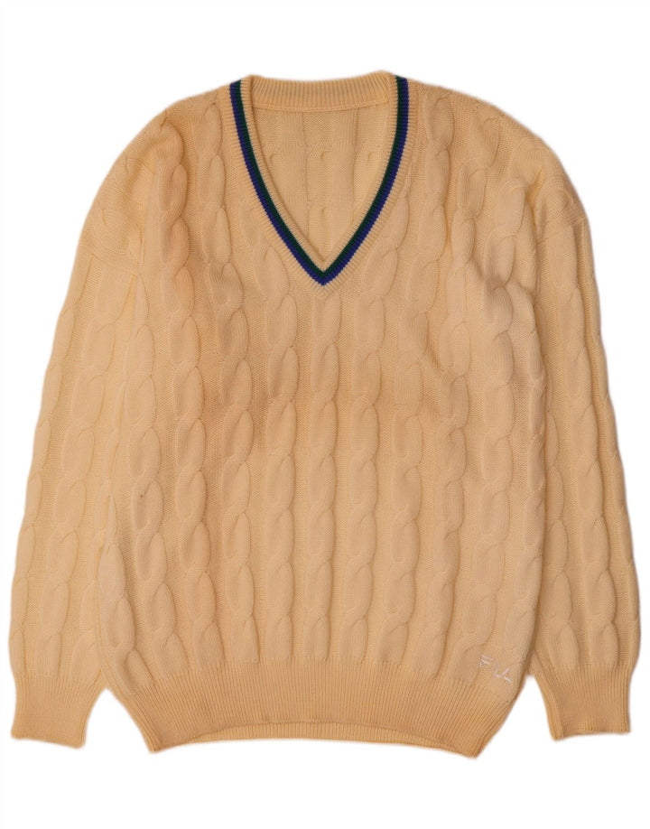 Fila Herre V-hals sweater IT 54 XL Beige Uld