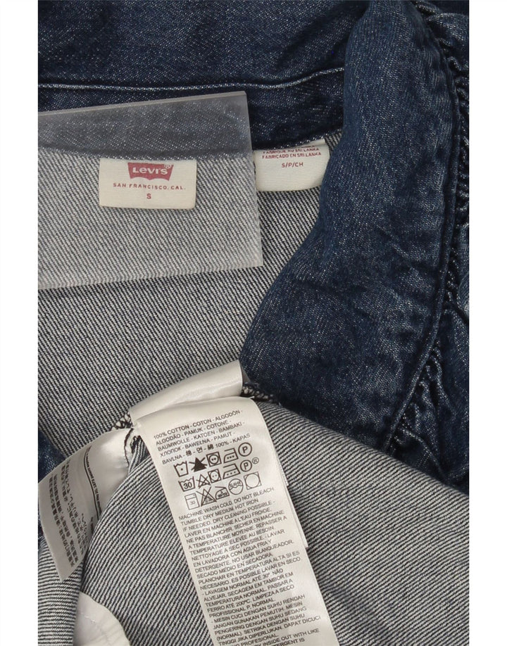 LEVI'S Dame langærmet denimkjole UK 10 Lille blå bomuld