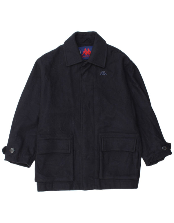 KAPPA Herre Loose Fit Windbreaker Jacket UK 38 Medium Navy Blue Wool
