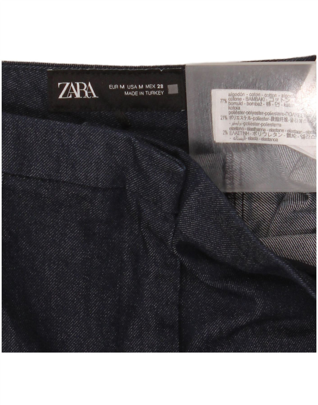 Zara Dame Bootcut Bukser Medium W28 L32 Marineblå Bomuld