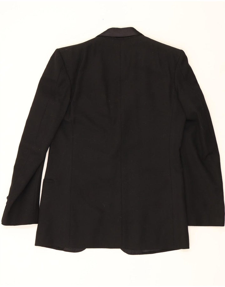 VINTAGE Mens 1 Button Blazer Jacket UK 36 Small Black Vintage Vintage and Second-Hand Vintage from Messina Hembry 