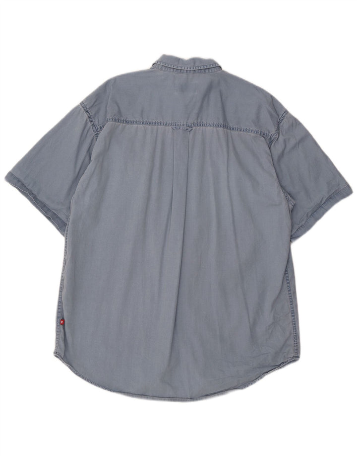 Wrangler Kortærmet Herreskjorte Stor Blå Bomuld