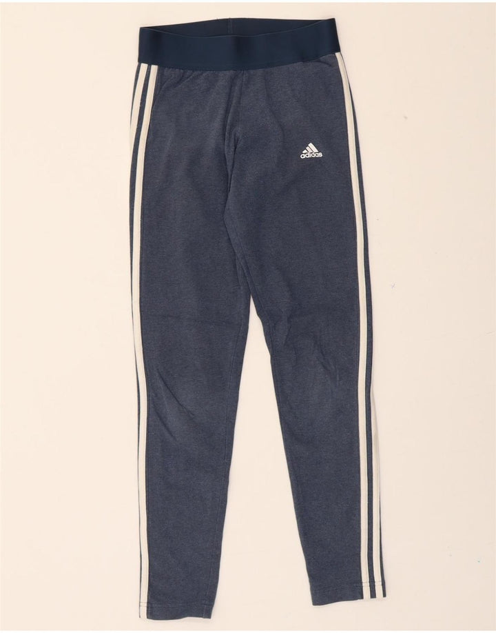 ADIDAS Womens Leggings UK 8/10 Small  Blue Cotton Vintage Adidas and Second-Hand Adidas from Messina Hembry 