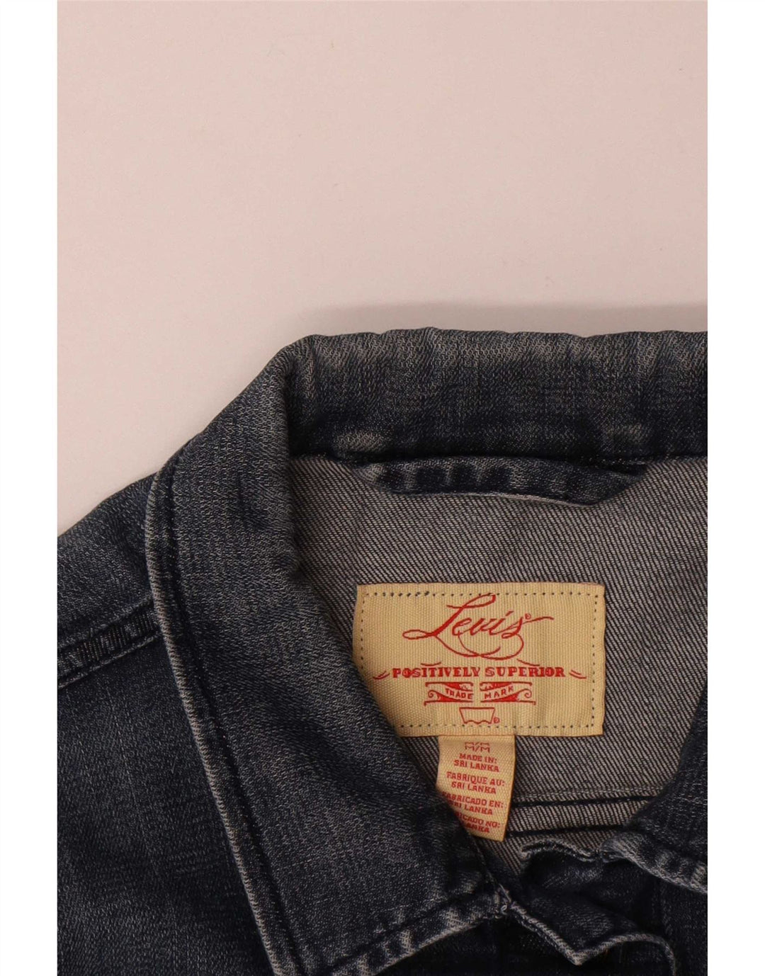 Levi's Womens Crop denimjakke UK 12 Medium Navyblå Bomuld