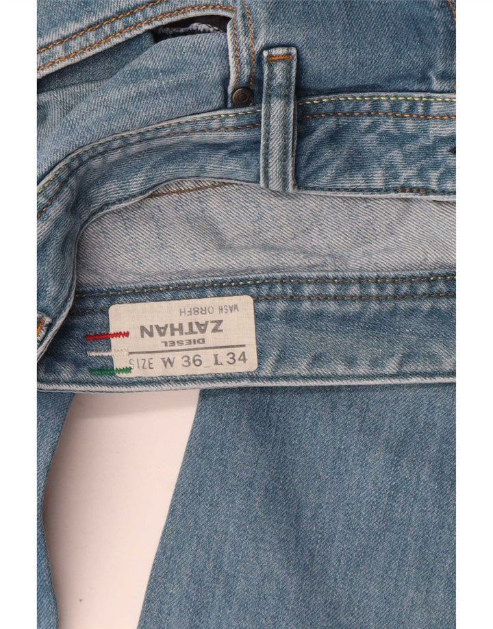 Diesel Herre Zathan Straight Jeans W36 L34 Blå Bomuld