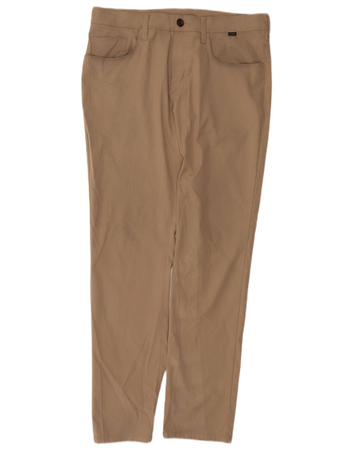 Vintage Slim Casual Bukser til mænd W33 L31 Beige Polyester
