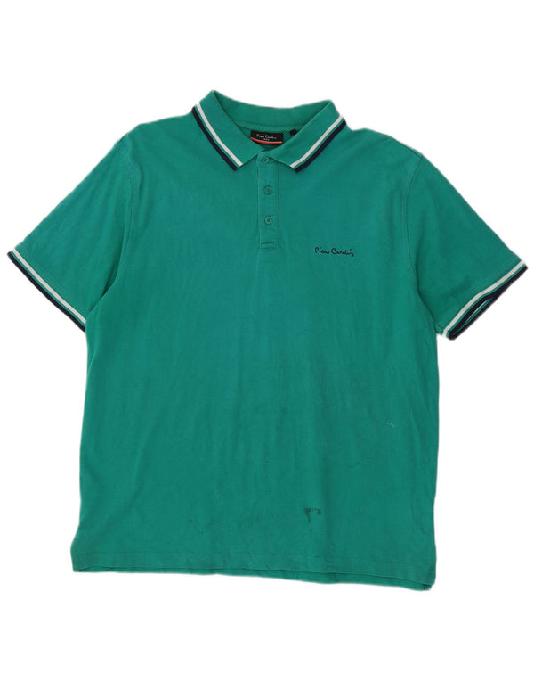 Pierre Cardin Mens Regular Fit Polo Shirt XL Green Striped
