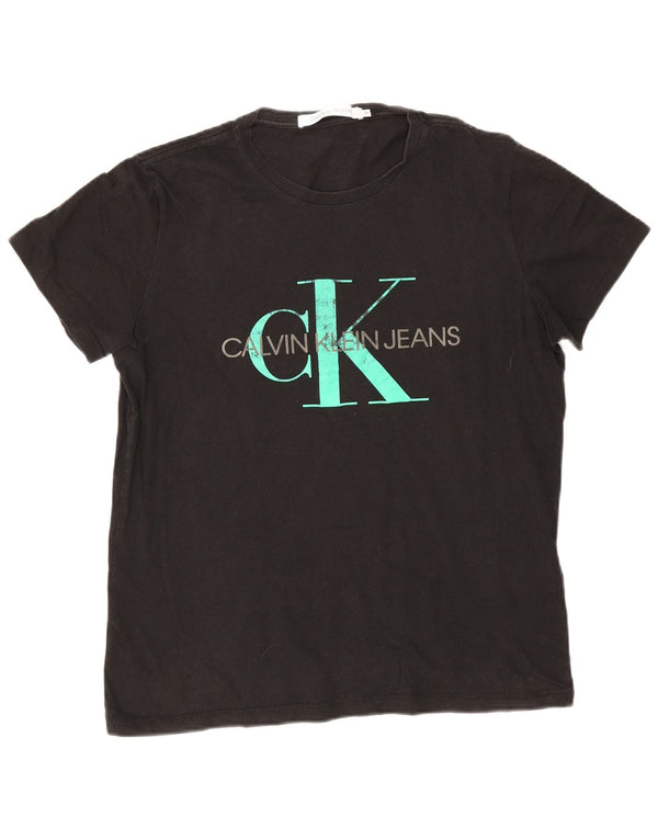 Calvin Klein Jeans Herre grafisk T-shirt Top Medium Sort Bomuld