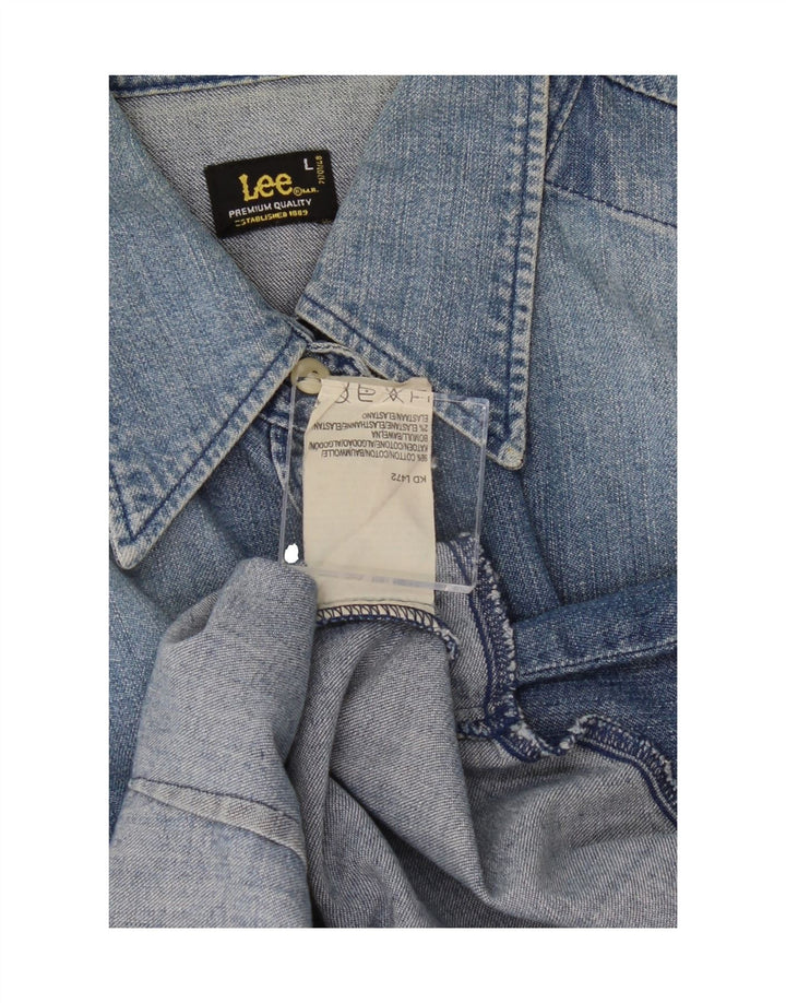 LEE Womens Denim Shirt UK 16 Large Blue Cotton Vintage Lee and Second-Hand Lee from Messina Hembry 