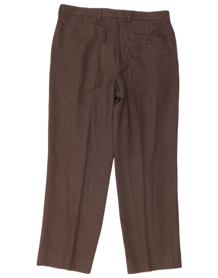 Marks & Spencer Straight Chino-bukser til mænd W34 L29 brun polyester