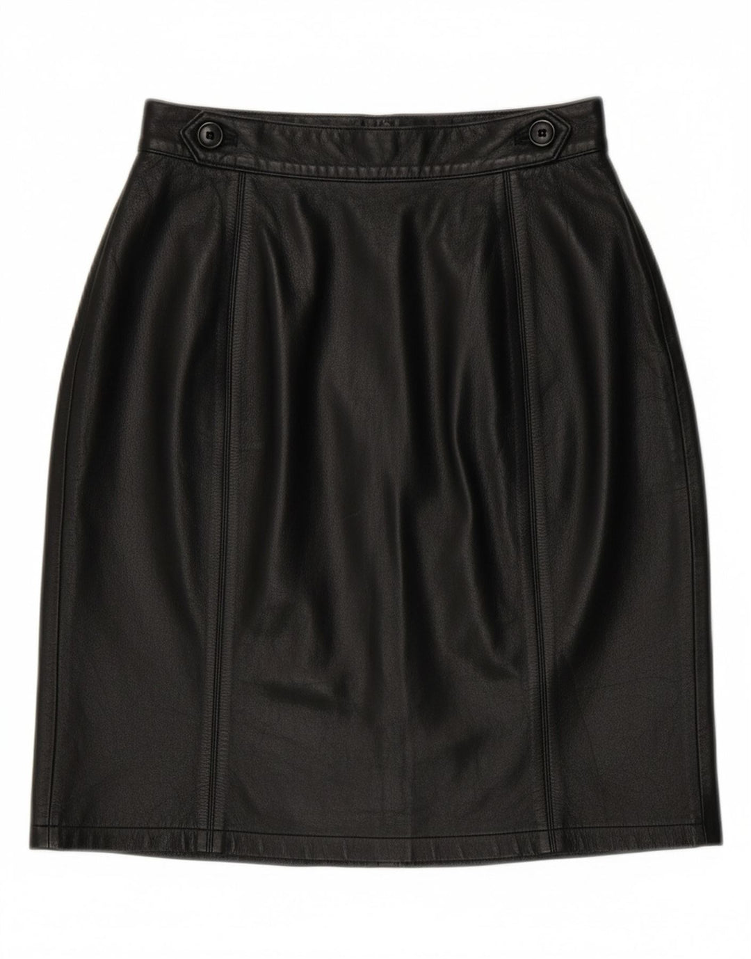 CONCERTO Womens Leather Skirt UK 8 Small W24  Black Leather
