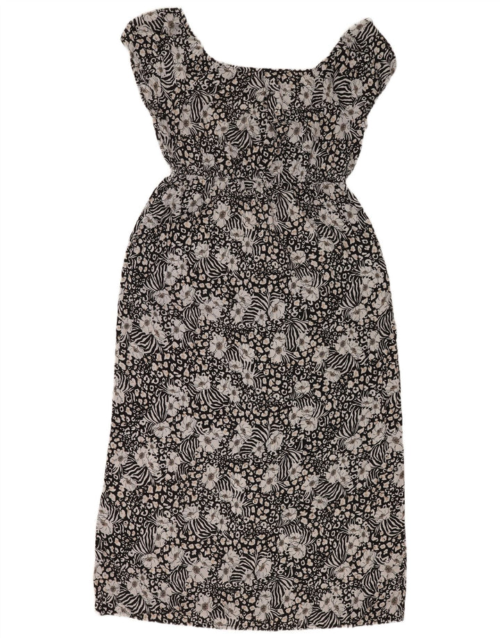 M&Co Dame Maxi Dress UK 18 XL Sort Floral Polyester