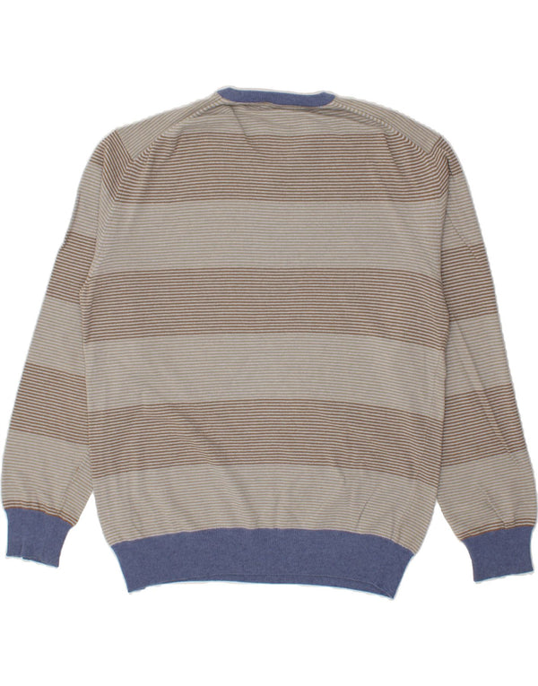 KAPPA Herre V-hals sweater 2XL Gråstribet Merinould