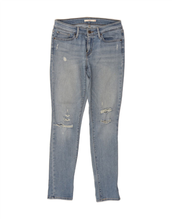 LEVI'S Womens 711 Distressed Skinny Jeans W29 L29 Blue Cotton Vintage Levi's and Second-Hand Levi's from Messina Hembry 