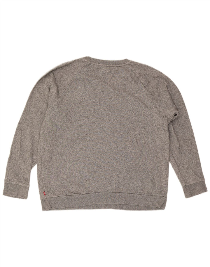 Levi's Herre grafisk sweatshirt jumper mellemgrå flækket bomuld