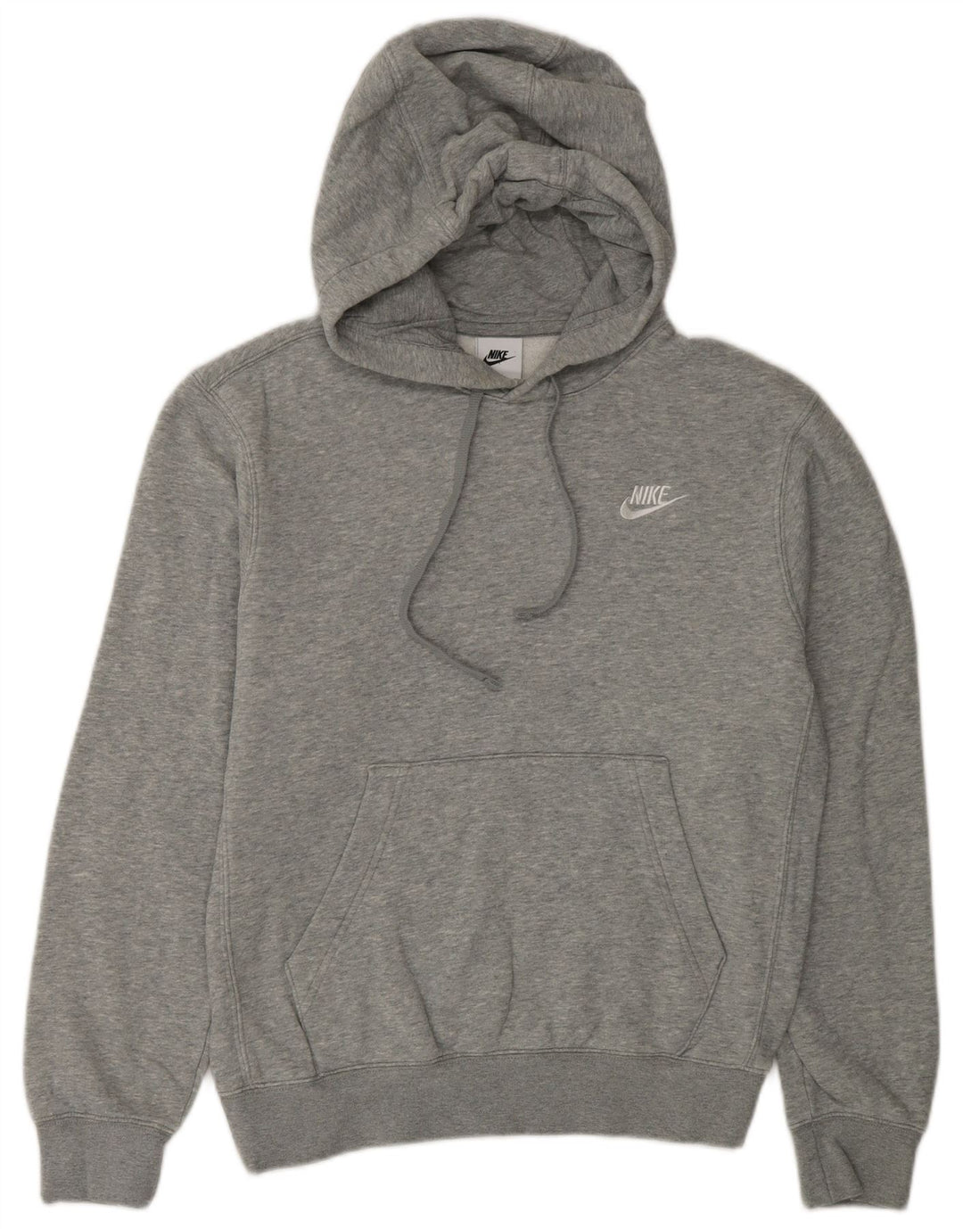 NIKE Mens Hoodie Jumper XS Grey Cotton
