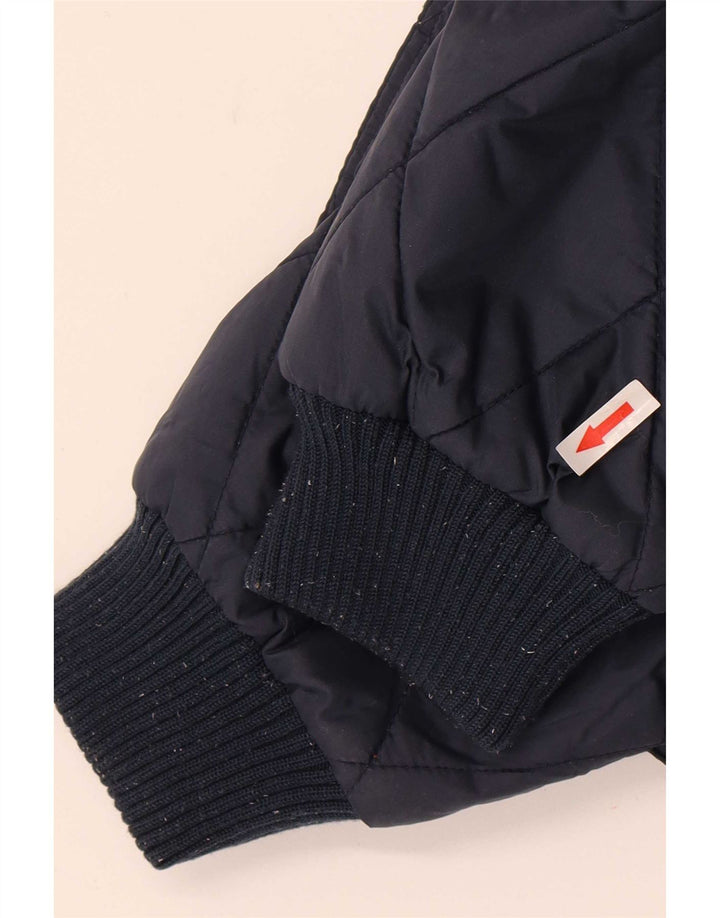 Replay Herre Hooded Quilted Jacket UK 40 Large Navy Blue Nylon