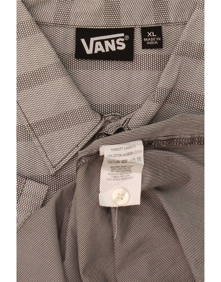 Vans Kortærmet Herreskjorte XL Gråstribet bomuld
