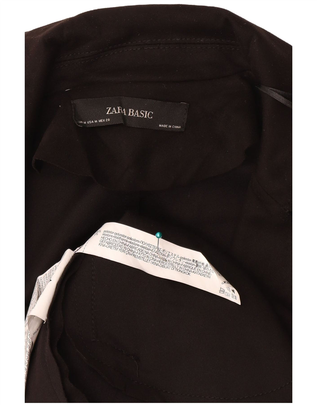 Zara Basic Overfrakke UK 12 Medium Sort Polyester