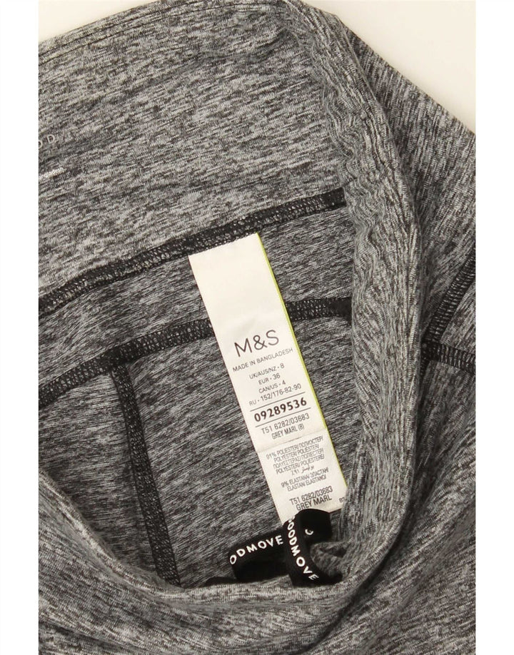 Marks & Spencer Womens Leggings UK 8 Small Grey Colourblock Polyester