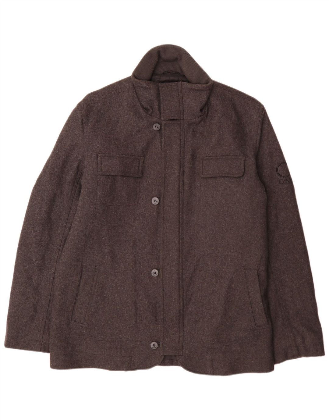 Calvin Klein Herre Utility Jacket UK 44 2XL Grå Uld