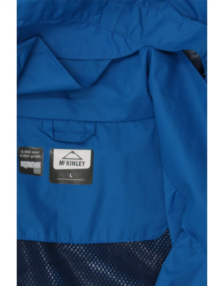 MCKINLEY Mens Hooded Rain Jacket UK 40 Large Blue Polyester Vintage McKinley and Second-Hand McKinley from Messina Hembry 