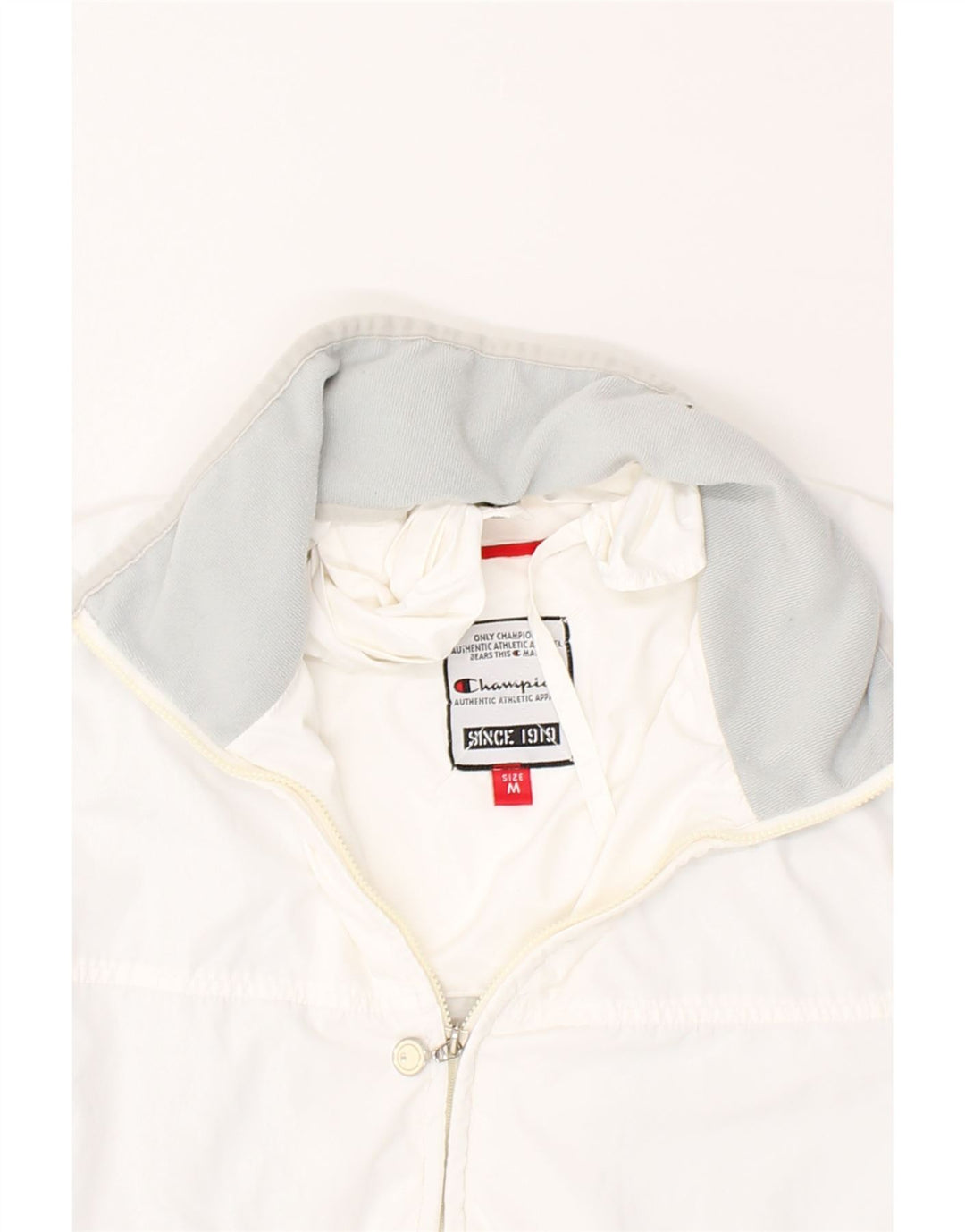 CHAMPION Womens Hooded Tracksuit Top Jacket UK 14 Medium White Vintage Champion and Second-Hand Champion from Messina Hembry 