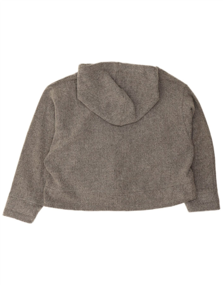 Zara Dame Oversized Hoodie Jumper UK 14 Medium Grå Akryl
