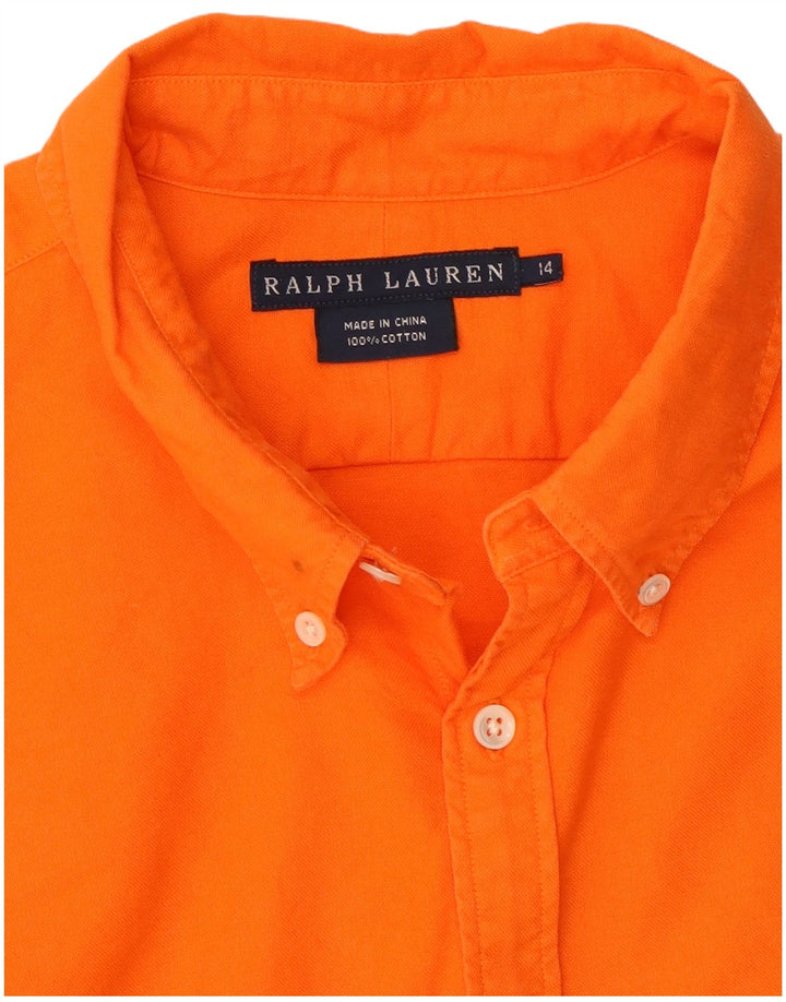 Ralph Lauren drengeskjorte 13-14 år orange bomuld