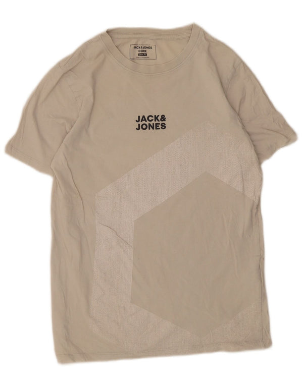 Jack & Jones Herre Slim Fit Grafisk T-shirt Top Medium Beige Colourblock