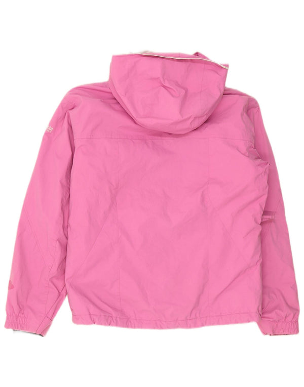 Columbia Womens Hooded Rain Jacket UK 14 Medium Pink Nylon