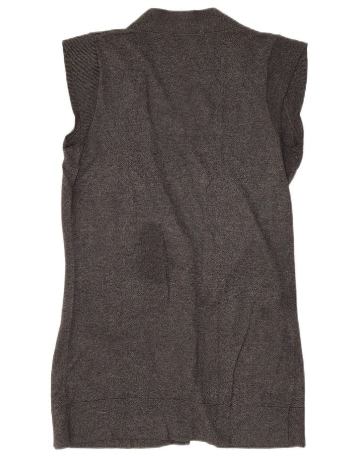 Marks & Spencer ærmeløs cardigantrøje til kvinder UK 12 Medium Grey