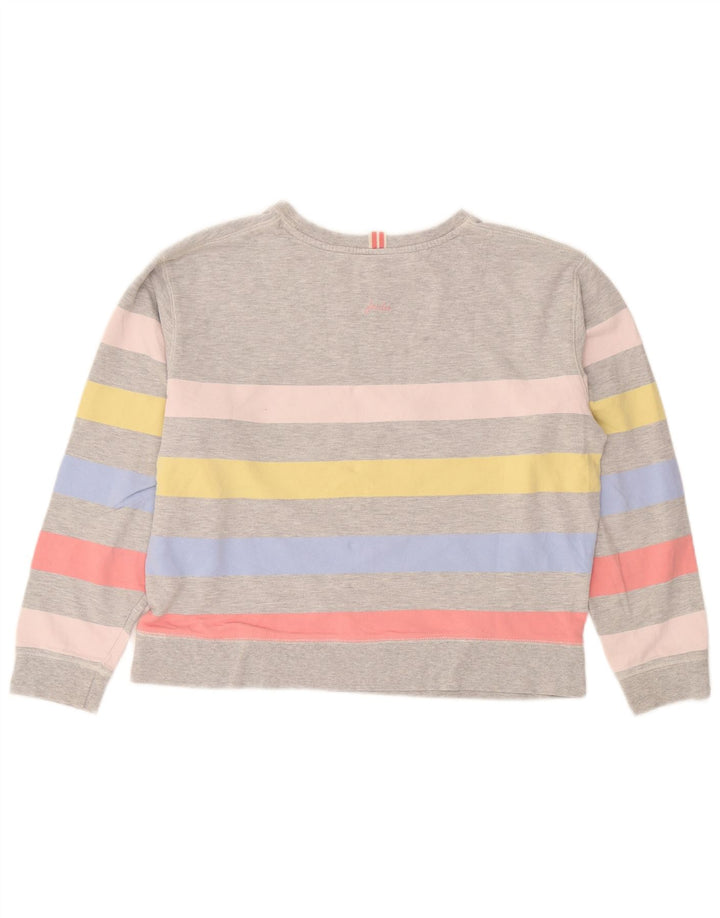Joules Womens Crop Oversized Sweatshirt Jumper UK 10 Small Gråstribet