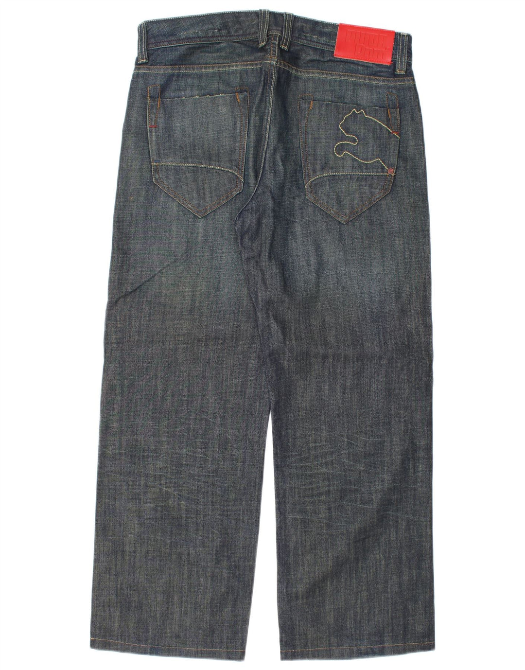 Puma Straight Jeans til mænd W32 L28 Marineblå bomuld