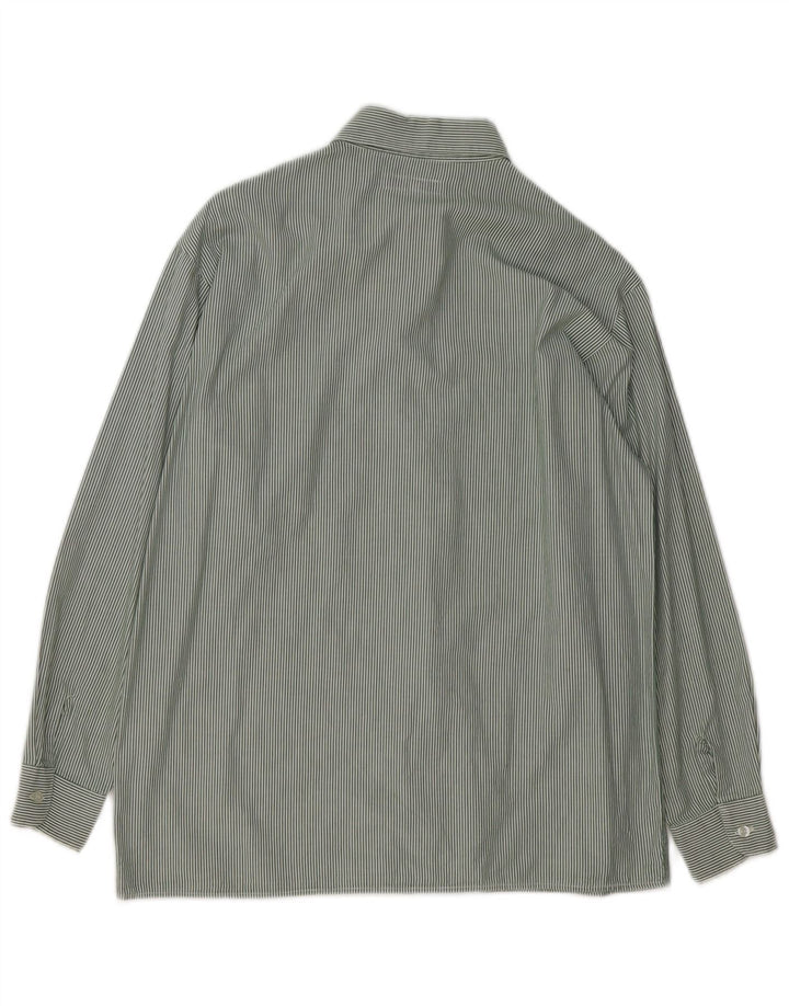 GIORGIO ARMANI Drengeskjorte 11-12 år Grøn nålestribet bomuld