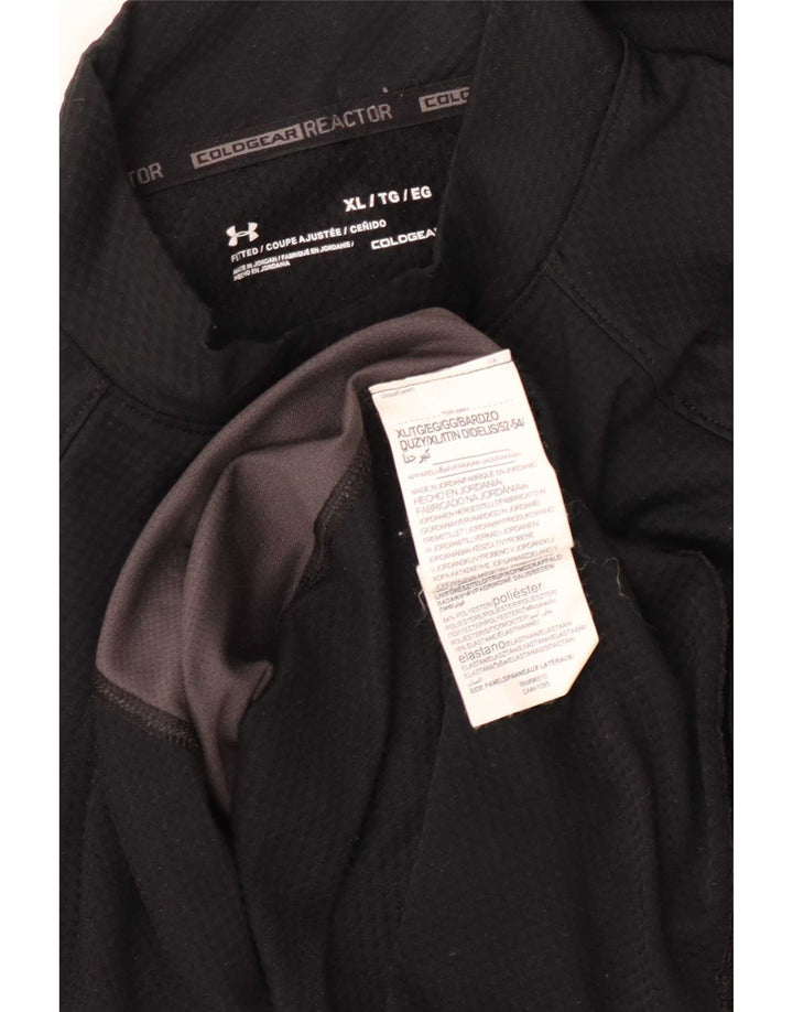 Under Armour Herre Cold Gear Top Langærmet XL Sort Colourblock Polyester