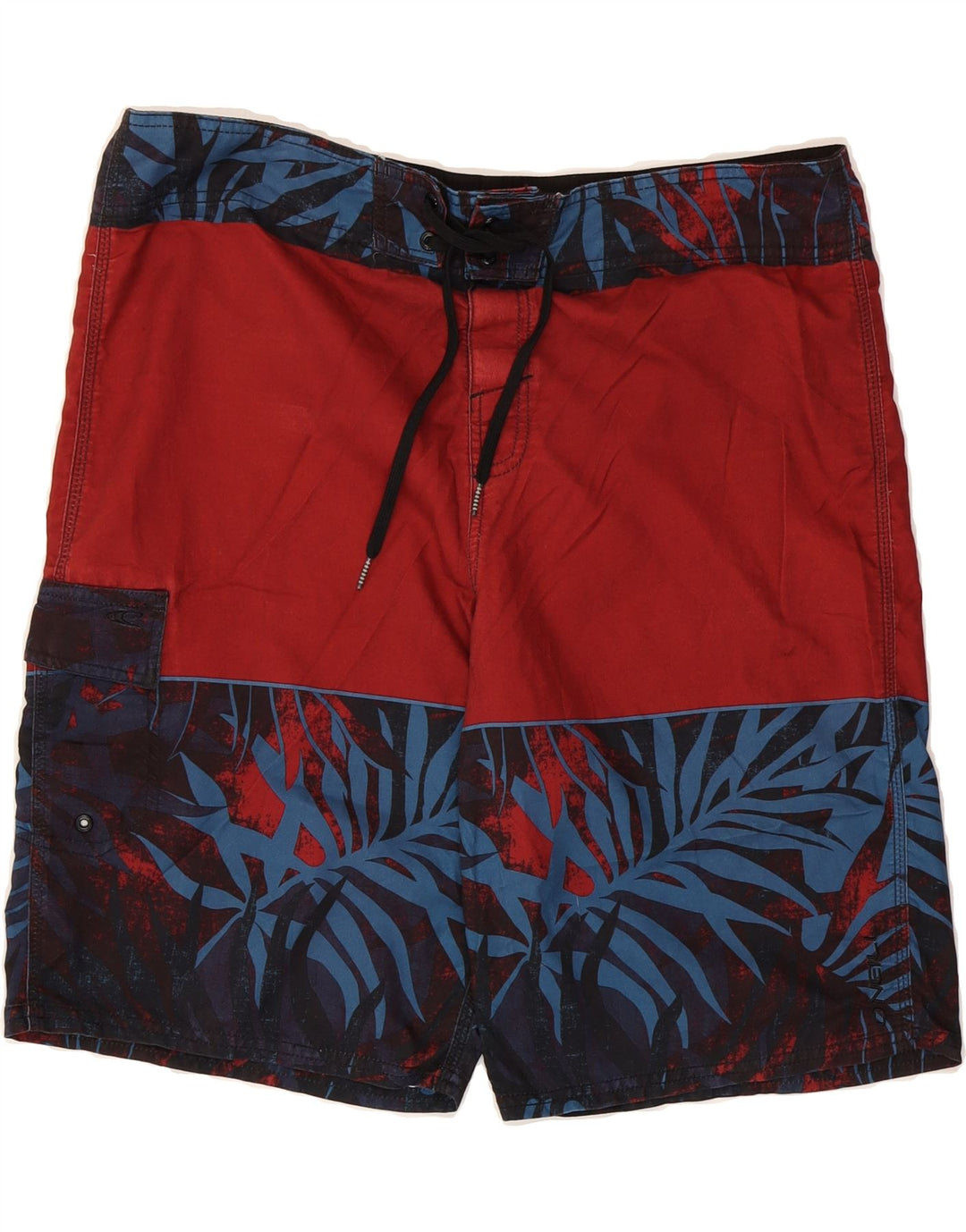 O'NEILL Mens Swimming Shorts Large Red Floral Polyester Vintage O'Neill and Second-Hand O'Neill from Messina Hembry 