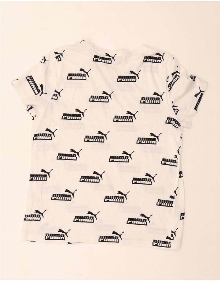 Puma Grafisk T-Shirt Top til kvinder DK 16 Stor Hvid