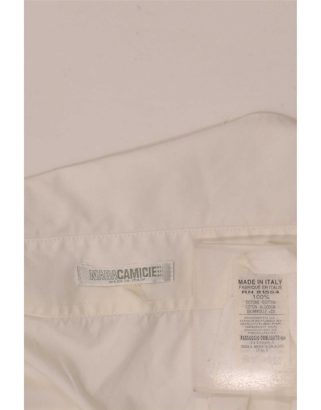 Naracamicie Womens Crop Wrap Shirt Bluse UK 14 Medium White Cotton