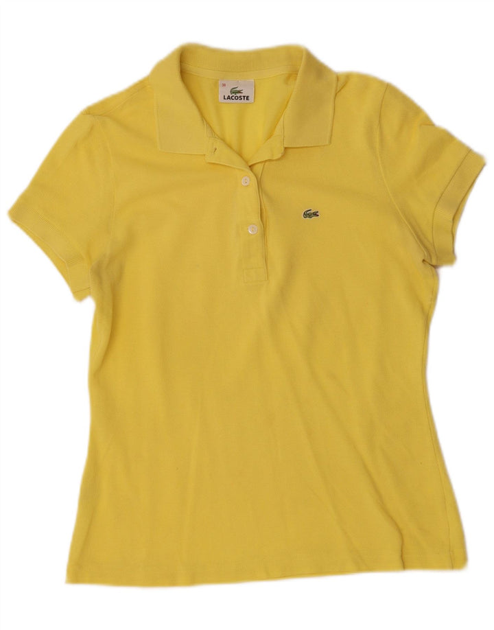 Lacoste Dame Polo Shirt Størrelse 38 Medium Gul Bomuld