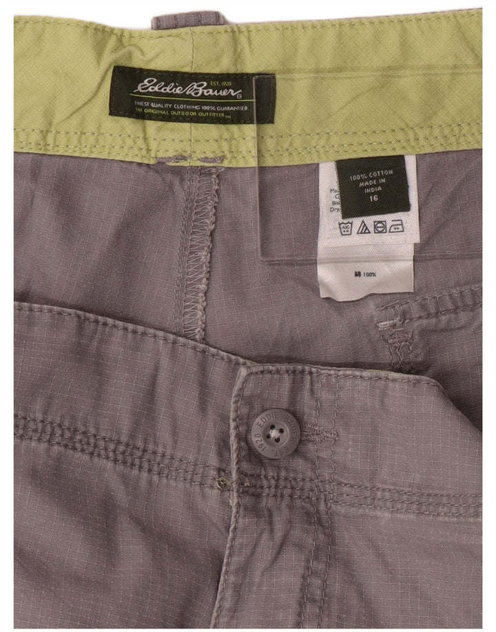 EDDIE BAUER Dame Cargo Shorts US 16 2XL W36 Grå Bomuld