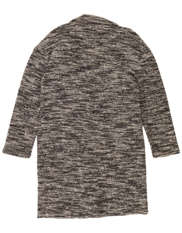 Marks & Spencer Womens Longline Cardigan Sweater UK 12 Medium Grey Flecked