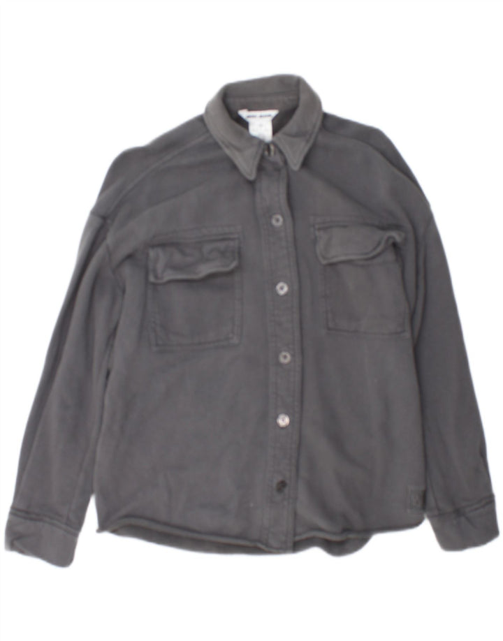Dkny Womens Overshirt Oversized skjorte UK 2 2XS Grå Bomuld