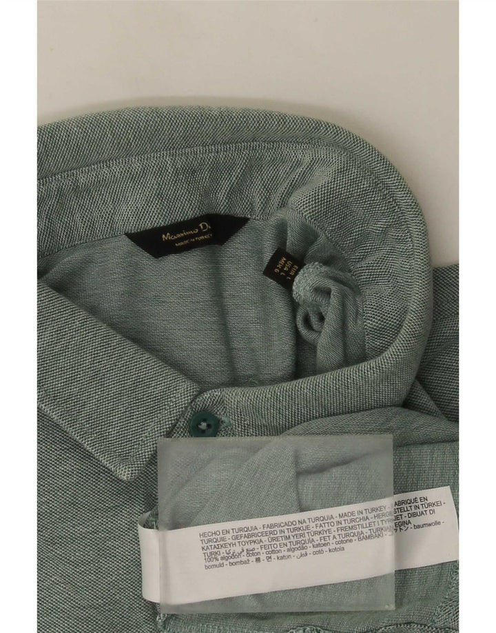 Massimo Dutti Mens Polo Shirt Large Green Cotton