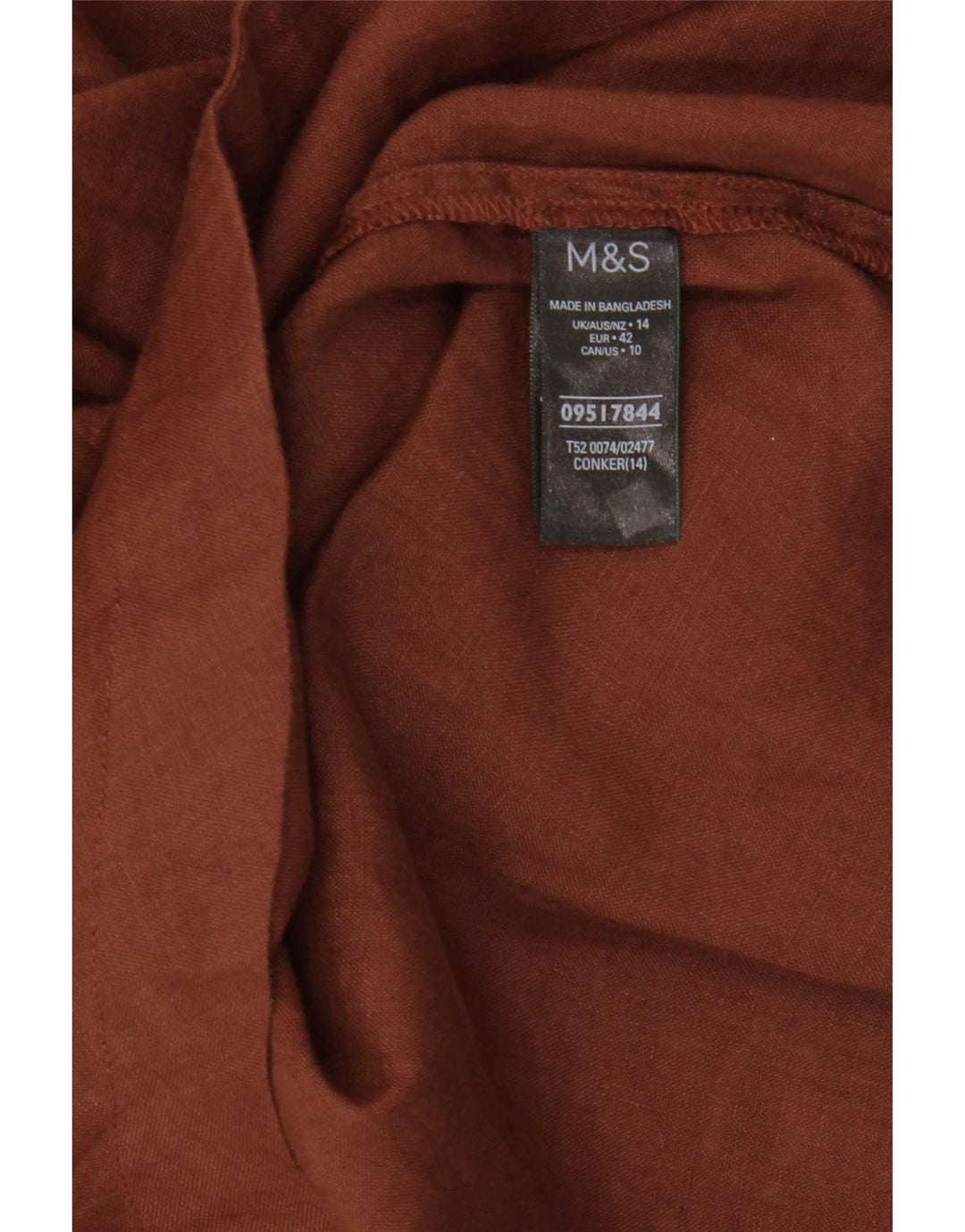 Marks & Spencer Dame Tunika Top UK 14 Large Brown Linen