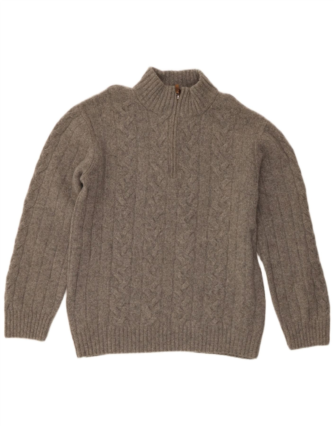 Gant Herre Zip Neck Jumper Sweater 2XL Grå Merinould